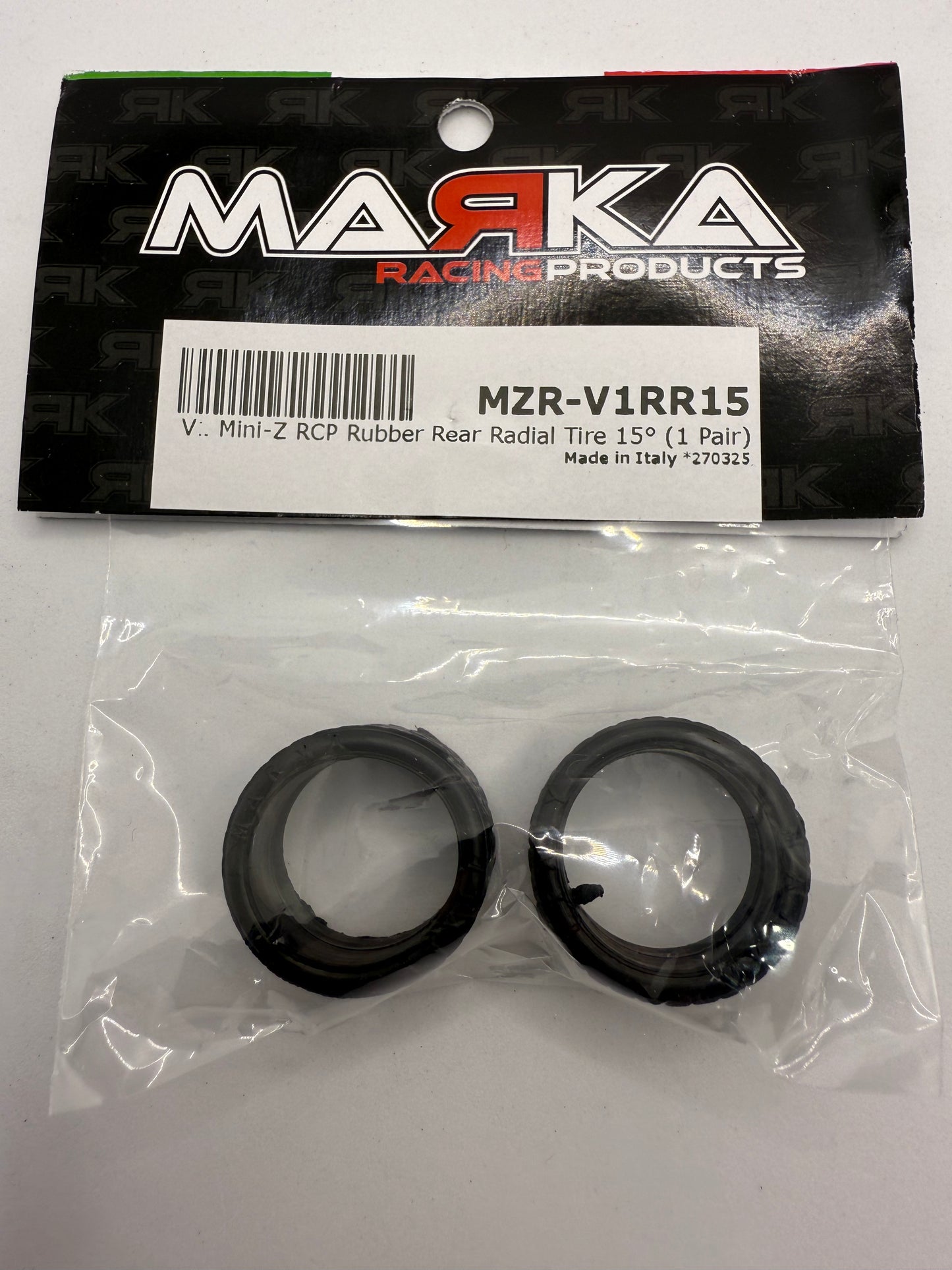 Marka MZR-V1RR 05,10,15,20,25 11mm Mini-Z RCP Rubber Rear Radial Tire (1 Pair)
