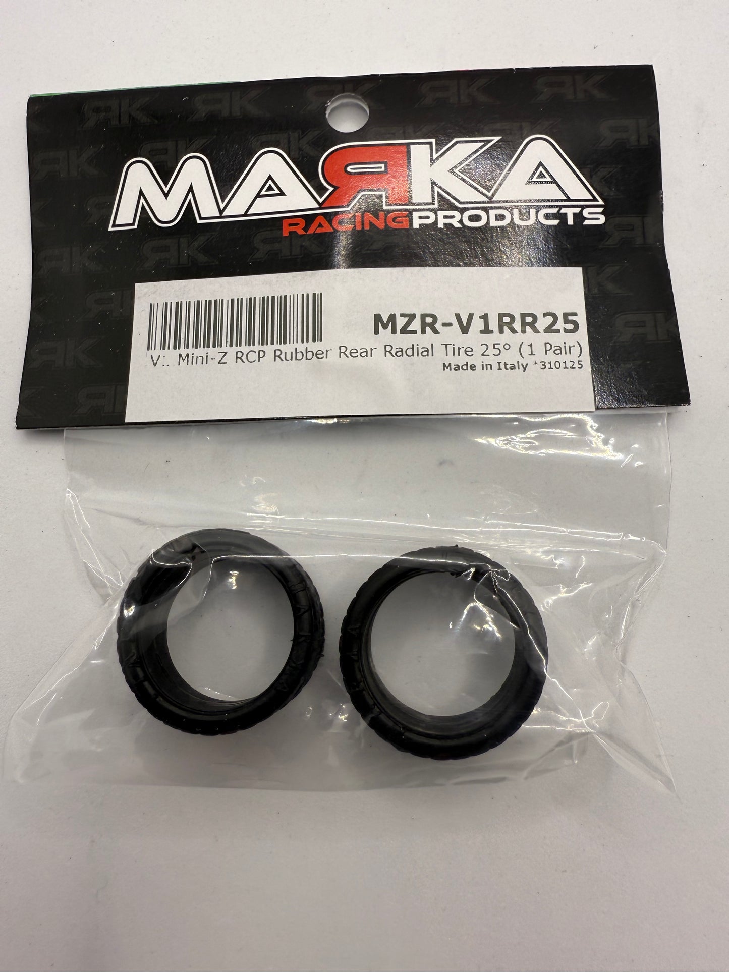 Marka MZR-V1RR 05,10,15,20,25 11mm Mini-Z RCP Rubber Rear Radial Tire (1 Pair)