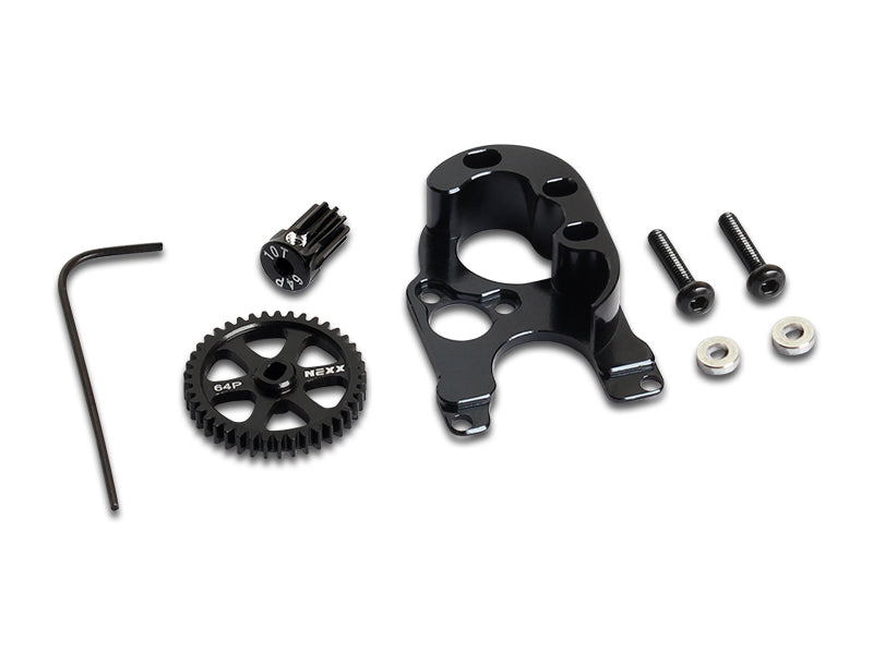NX-304-BL Nexx Racing SCX24 Alu Motor Mount Set For 1410 (BLACK)