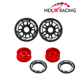 Nexx Racing NXUSA-EVO-F-0.5-19 19mm & F-0-19mm Threaded Carbon-Fiber Reinforced EVO Flanged Front Wheels (2 pcs) for Mini-Z