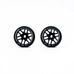 NXUSA-EVOAWD-F Nexx Racing “JUD” threaded carbon-fiber reinforced EVO AWD Flanged Front Wheels (2) pcs for Mini-Z (Black)