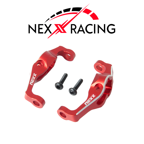 NX-357-R Aluminum 7075 C-Hub Carrier for FMS Max Smasher and Power Wagon 1/24 (2pcs) RED