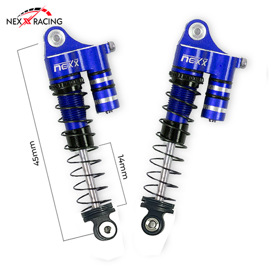 NX-425 Nexx Racing 45mm Long Reservoir shocks (4pcs) for 1/24 Axial SCX24