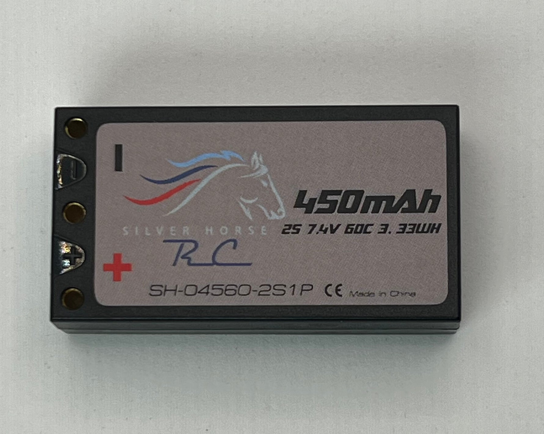 Silver Horse 450 mAh 7.4v 60c Lipo Hardcase 2mm Bullet Racing Battery