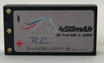 Silver Horse 450 mAh 7.4v 60c Lipo Hardcase 2mm Bullet Racing Battery