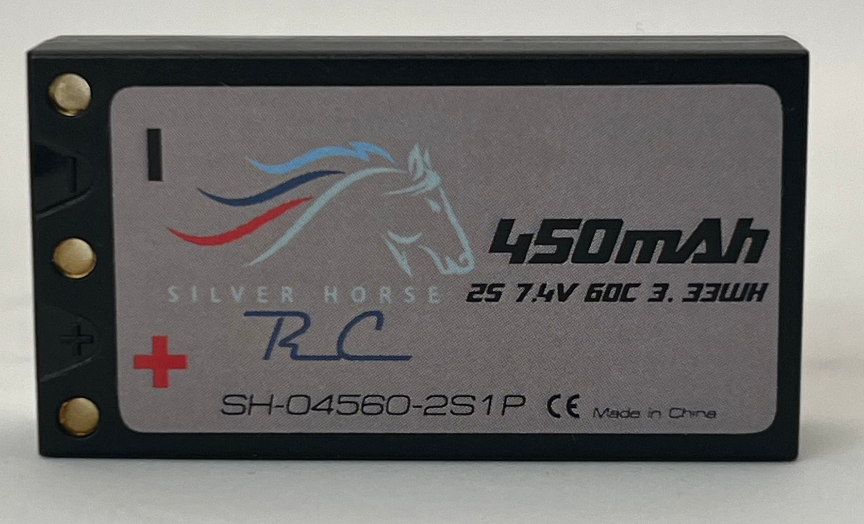 Silver Horse 450 mAh 7.4v 60c Lipo Hardcase 2mm Bullet Racing Battery
