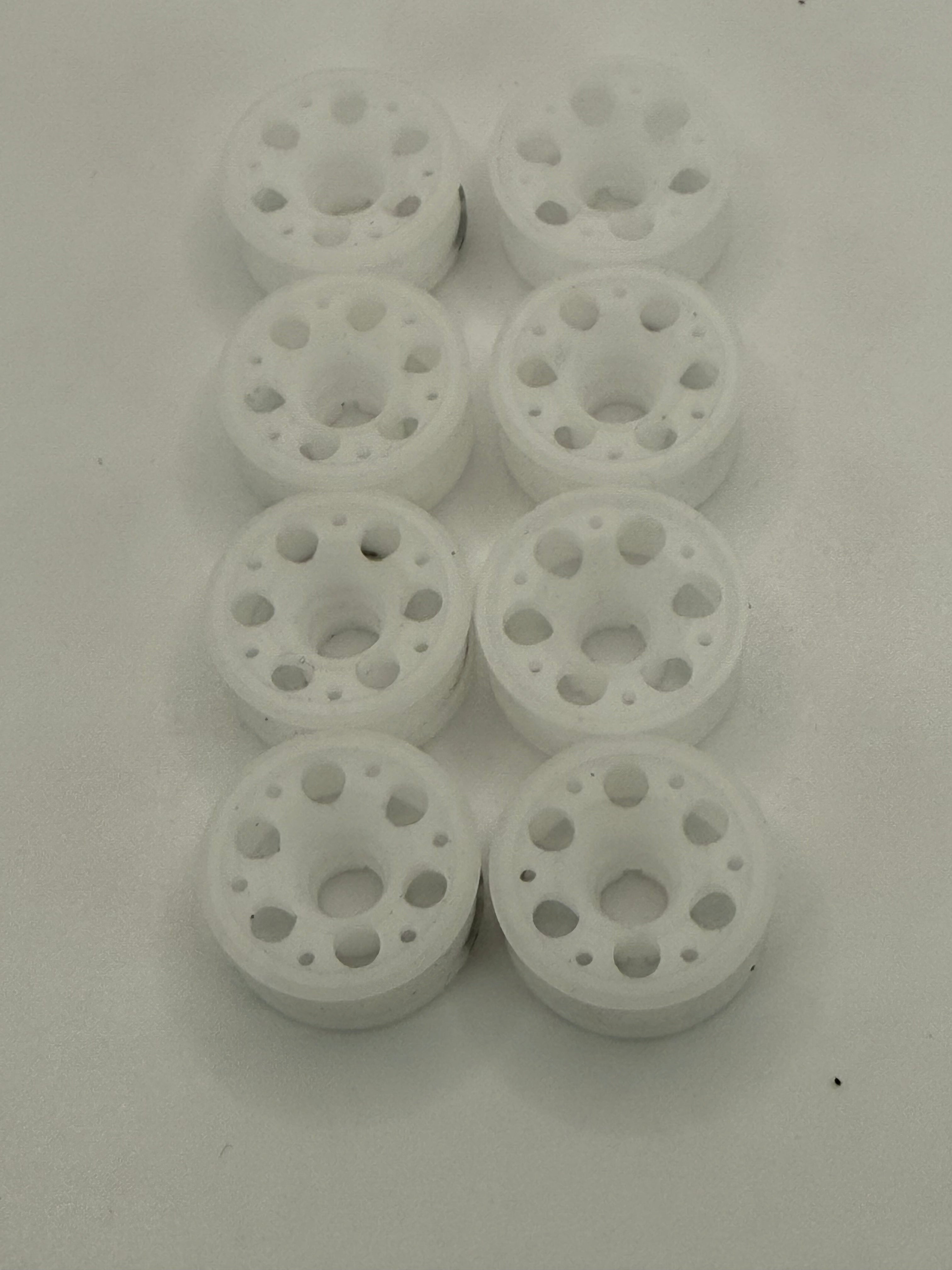 PN Racing 8.5mm +2 offset Delrin flanged wheels -never mounted (4 pairs)