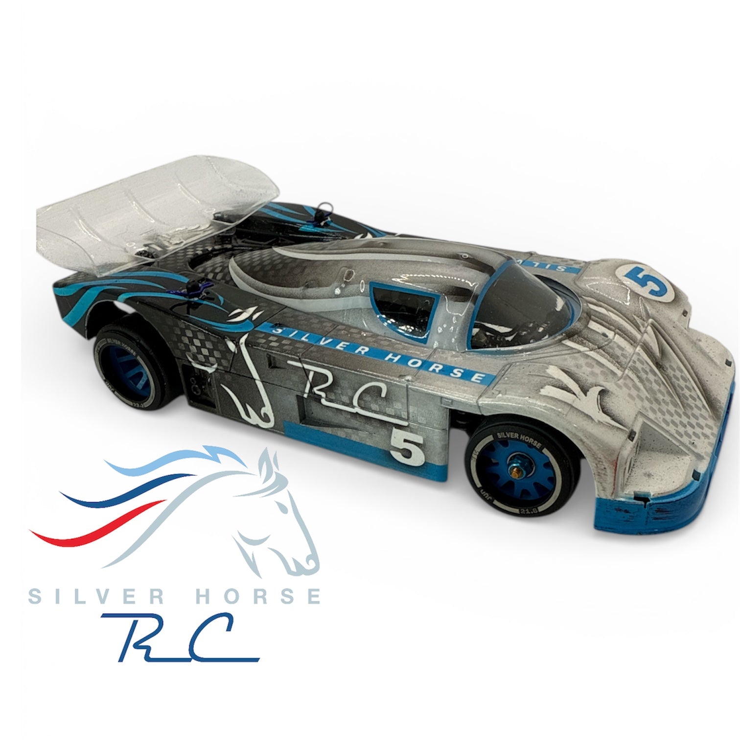 Special Edition Silver Horse Blue Racing 2WD “JUD” Rear Threaded Carbon-Fiber Reinforced EVO Wheels