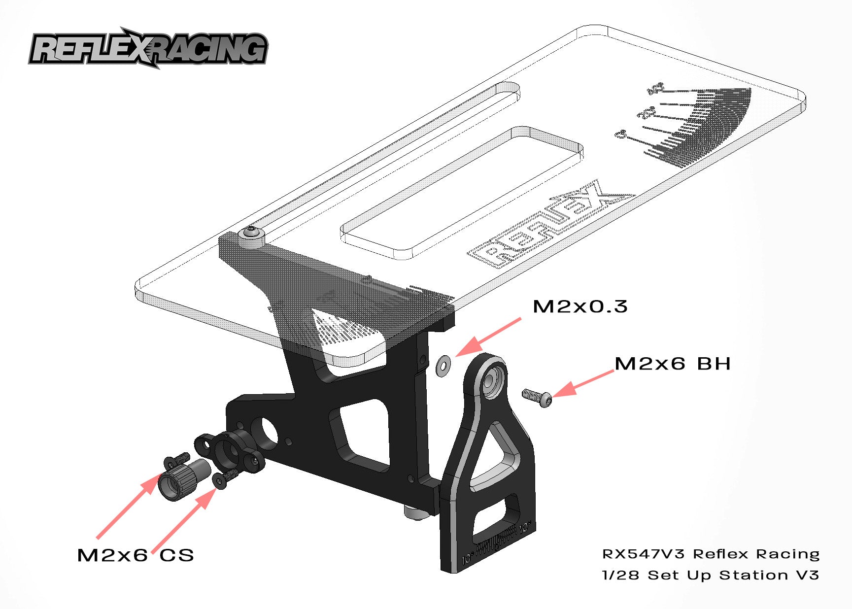 Reflex Racing RX547V3 1/28 Set Up Station with Carrying Case Version 3 (2WD)