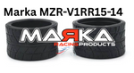 MZR-V1RR 05,10,15,20,25 14mm Rear Tire Marka V1 Mini-Z RCP Rubber Rear Radial Tire (1 Pair)