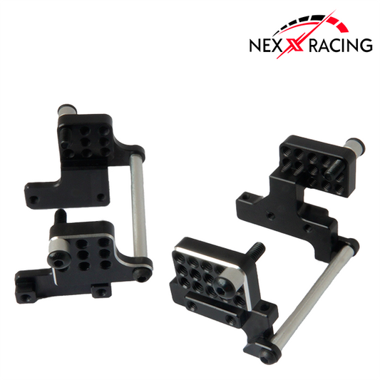 NX-378-BL-Nexx Racing CNC Alu Front And Rear Shock Mounts For TRX-4M-Black