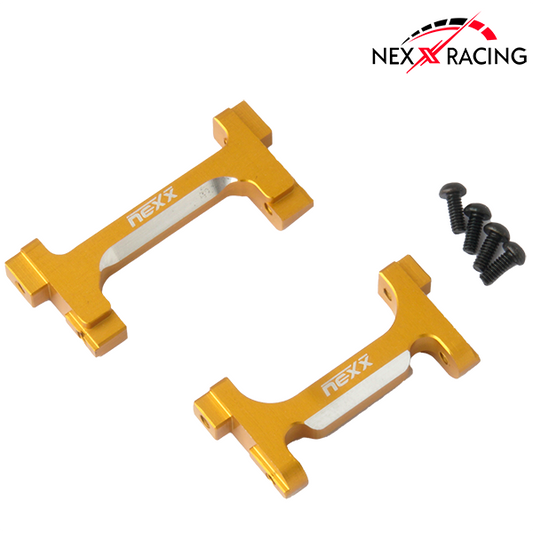 NX-382-G-Nexx Racing CNC Alu Front And Rear Bumper Mounts Set For TRX-4M-Gold