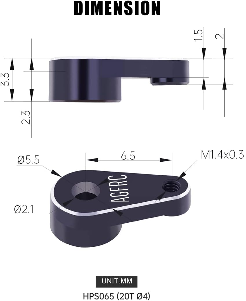 AGFRC - 20T CNC Metal Micro Servo Horn for A06CLS V2 20T RC Servo