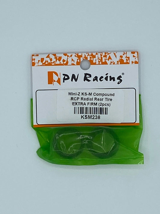 PN Racing Mini-Z KS-M Compound RCP Radial Rear Tire EXTRA FIRM (2pcs)