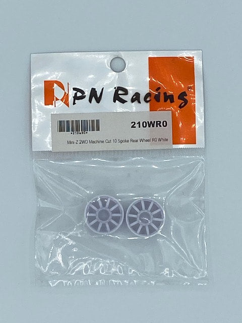 PN Racing Mini-Z 2WD Machine Cut 10 Spoke Rear Wheel R0 White