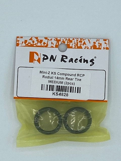 PN Racing Mini-Z KS Compound 14mm RCP Radial Rear Tire - MEDIUM (2pcs)