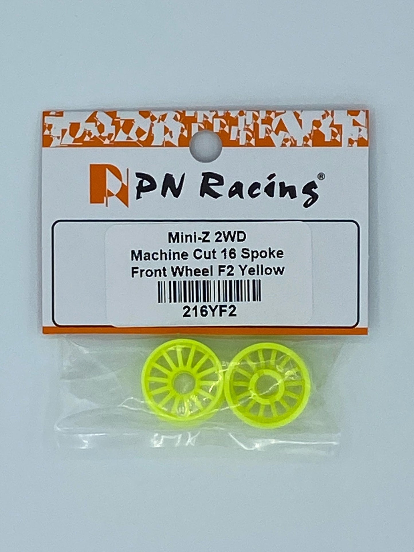 PN Racing Mini-Z 2WD Machine Cut 16 Spoke Front Wheel F2 Yellow