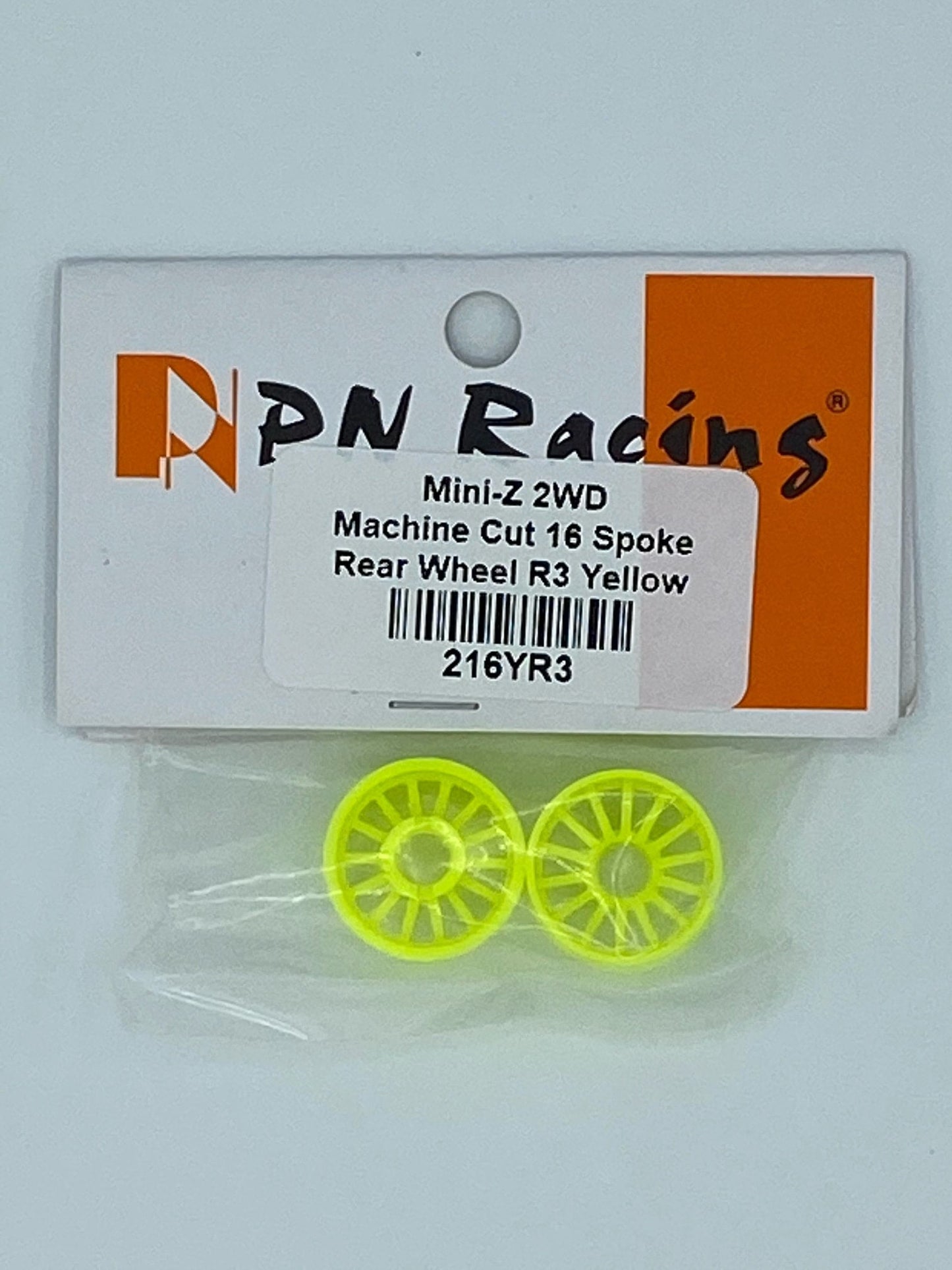 PN Racing Mini-Z 2WD Machine Cut 16 Spoke Rear Wheel R3 Yellow