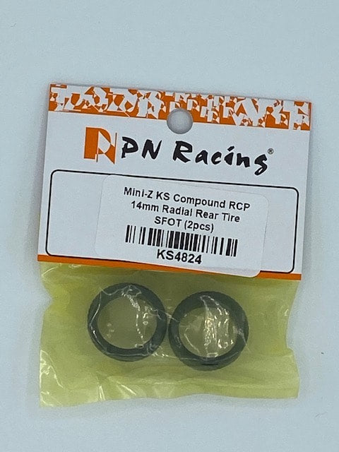 PN Racing Mini-Z KS Compound 14mm RCP Radial Rear Tire - SOFT (2pcs)