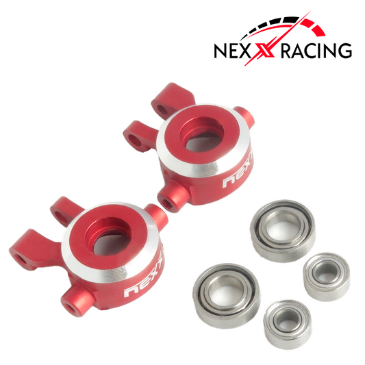 NX-375-R-Nexx Racing CNC Alu Front Steering Knuckles Set for TRX-4M ( Included Bearing )-Red